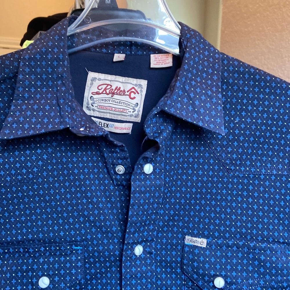 Men’s Rafter Pearl Button long sleeve Large
